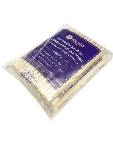Palitos de Madera de Bambú KingSeal para Manzanas de Caramelo 100 Unidades