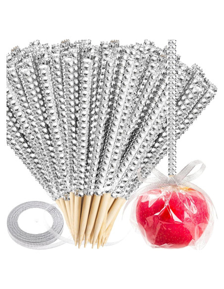 Palitos de Manzana de Caramelo Plateados ZHBDMGK - 26 Piezas Palitos de Manzana de Caramelo Plateados ZHBDMGK - 26 Piezas