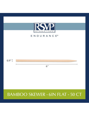 Pinchos de Barbacoa de Bambú RSVP Internacional, 50 Pzs, 15 cm