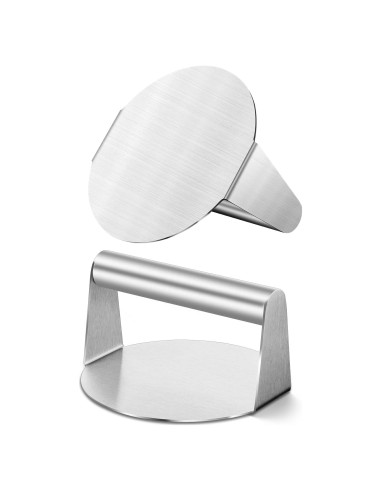Prensa de Hamburguesas HaSteeL 2 Piezas Acero Inoxidable 14cm
