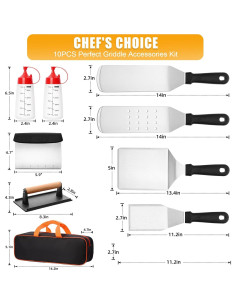 Kit de Accesorios para Parrilla CEKEE 10 Piezas Acero Inoxidable 2