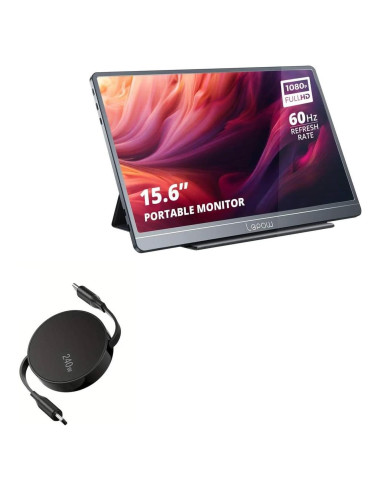 Cable BoxWave Retráctil USB Tipo-C 240W para Lepow E5 15.6"