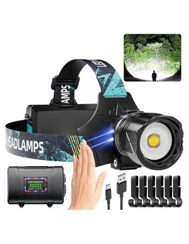 Linterna Frontal LED Dszuu T60 990000 Lúmenes IPX7 5 Modos