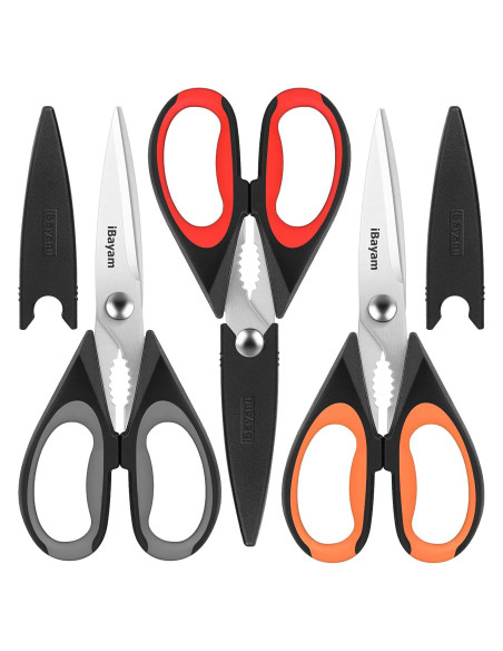 Tijeras de Cocina Multiusos iBayam 3-Pack Acero Inoxidable Tijeras de Cocina Multiusos iBayam 3-Pack Acero Inoxidable