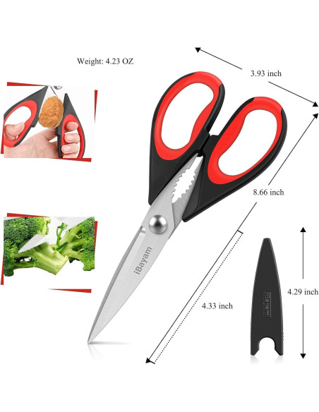 Tijeras de Cocina Multiusos iBayam 3-Pack Acero Inoxidable Tijeras de Cocina Multiusos iBayam 3-Pack Acero Inoxidable