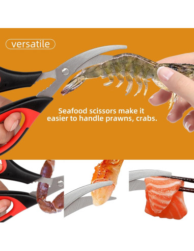 Juego de Tijeras de Cocina YEVEETTE 2 Piezas Acero Inoxidable