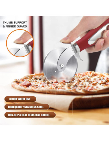 Cortador de Pizza SCHVUBENR Acero Inoxidable Afilado 21.6cm