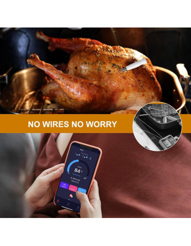 Termómetro de Carne Bluetooth Glowworm KR100 Inalámbrico 50m