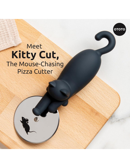Cortador de Pizza OTOTO Kitty Cut - Acero Inoxidable, 21.8 cm Cortador de Pizza OTOTO Kitty Cut - Acero Inoxidable, 21.8 cm