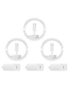 Cargador Rápido 20W USB C para iPhone 16 3Pack 10FT