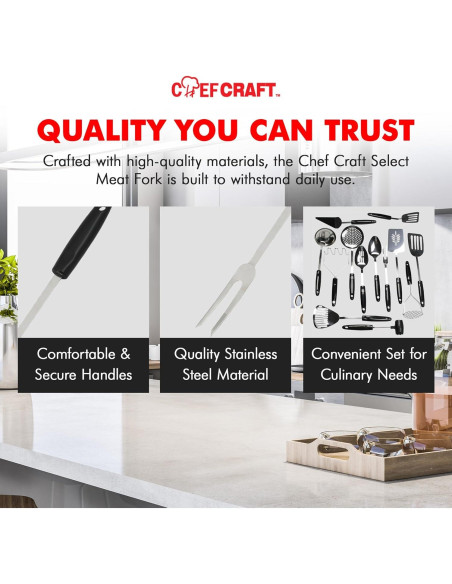 Tenedor de Cocina Chef Craft Select 33 cm Acero Inoxidable Tenedor de Cocina Chef Craft Select 33 cm Acero Inoxidable