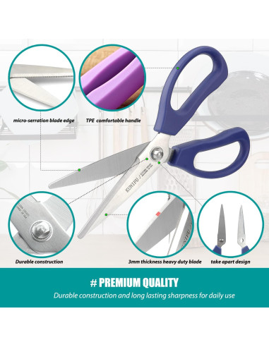 Tijeras de Cocina KUNIFU Desmontables de Acero Inoxidable 9.14cm