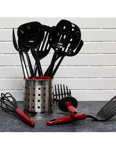 Tenedor de Cocina de Nylon Chef Craft 33 cm Rojo Apto Lavavajillas Tenedor de Cocina de Nylon Chef Craft 33 cm Rojo Apto Lavavajillas