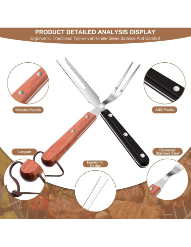 Tenedor de Carne Acero Inoxidable CHENGU 26.5 cm 2 Piezas