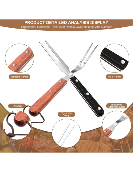 Tenedor de Carne Acero Inoxidable CHENGU 26.5 cm 2 Piezas Tenedor de Carne Acero Inoxidable CHENGU 26.5 cm 2 Piezas