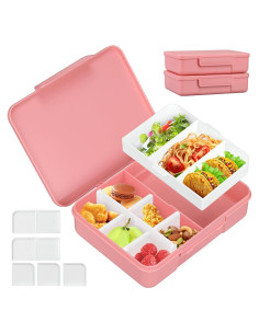 Caja Bento para Niños JOOPETALK - 2 Unidades, 10 Compartimentos, Rosa