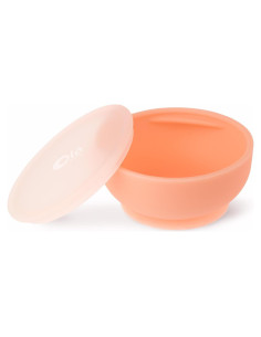 Tazón de Silicona Olababy 227g con Tapa para Bebés Coral