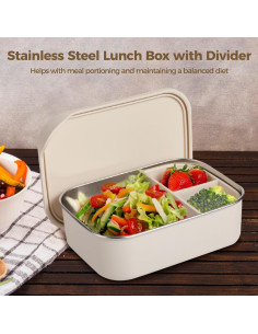 Conjunto 2 Cajas Bento Acero Inoxidable OMISTAR 1200 ml 2