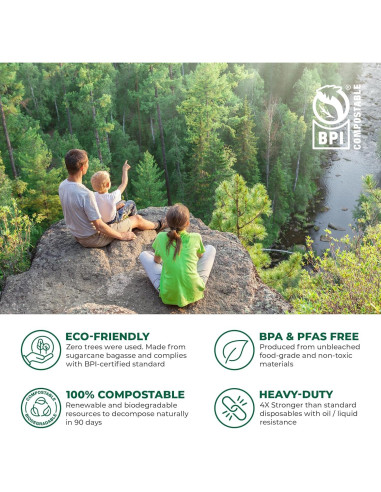 Contenedores de Comida Compostables Freshware 20x20 cm 50 Pack
