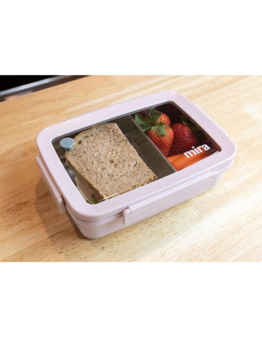 Contenedor de Almuerzo MIRA Bento Acero Inoxidable 0.85L Rosa