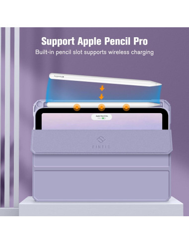 Funda Híbrida Slim FINTIE para iPad Mini 7 y 6 8.3" Lila