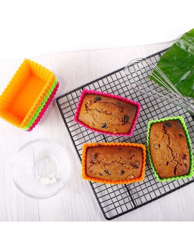 Molde de Silicona Jumbo Webake para Cupcakes Rectangulares - 12 Pzas
