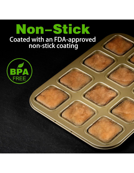 Molde para Brownies Tiawudi 2 Piezas 12 Cavidades Antiadherente Molde para Brownies Tiawudi 2 Piezas 12 Cavidades Antiadherente
