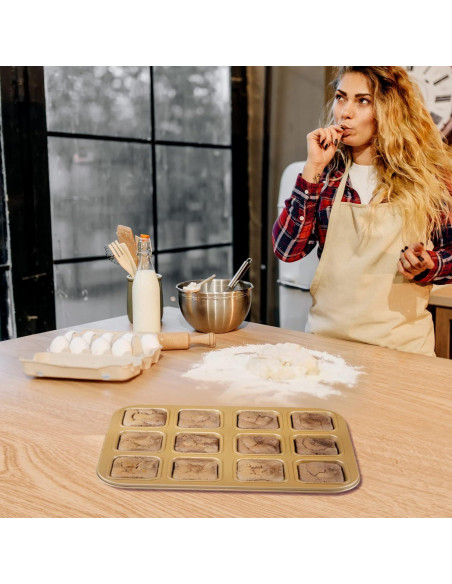 Molde para Brownies Tiawudi 2 Piezas 12 Cavidades Antiadherente Molde para Brownies Tiawudi 2 Piezas 12 Cavidades Antiadherente