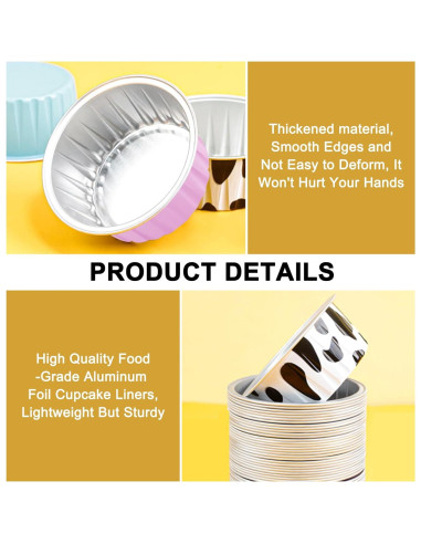 Moldes de Hornear de Aluminio RETON 100 pcs 5oz 125ml