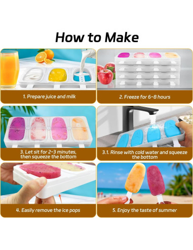 Moldes de Paletas Apilables Alinana - 2 Piezas Sin BPA