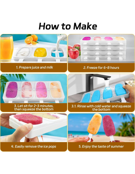 Moldes de Paletas Apilables Alinana - 2 Piezas Sin BPA Moldes de Paletas Apilables Alinana - 2 Piezas Sin BPA