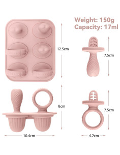 Moldes de Popsicle de Silicona Rosa para Bebés - Alivio Dentición 2