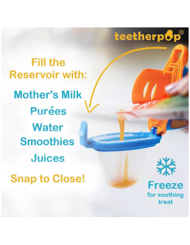 Mordedor Rellenable Teetherpop Silicona Bebés 10cm LimonTeal