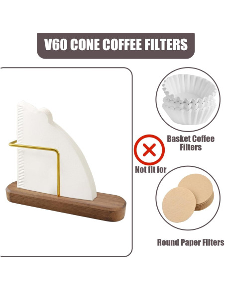 Soporte para Filtros de Café HONSNKS de Nogal y Latón - 40 Filtros Soporte para Filtros de Café HONSNKS de Nogal y Latón - 40 Filtros