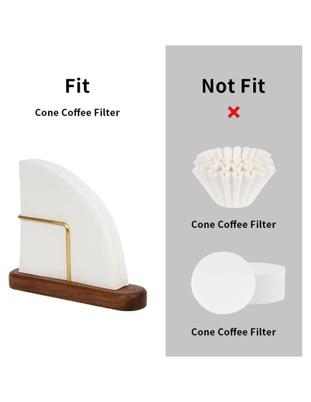 Soporte de Filtro de Café en Cono Watchget - Nogal y Latón Soporte de Filtro de Café en Cono Watchget - Nogal y Latón