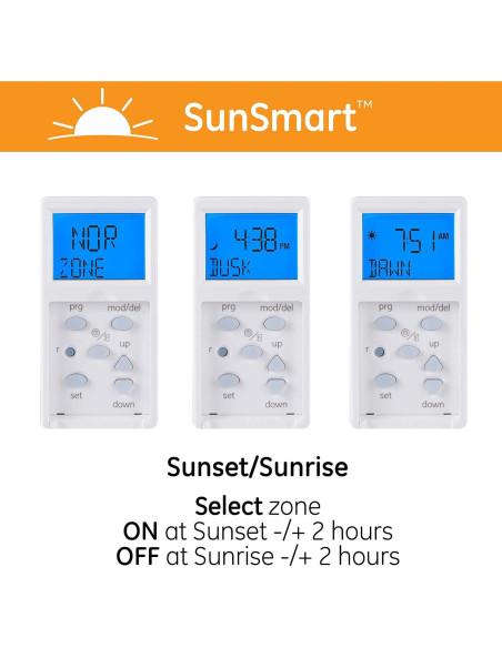 Temporizador Digital GE SunSmart 7 Días - Programable, Blanco Temporizador Digital GE SunSmart 7 Días - Programable, Blanco