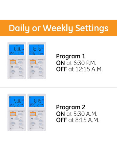 Temporizador Digital GE SunSmart 7 Días - Programable, Blanco