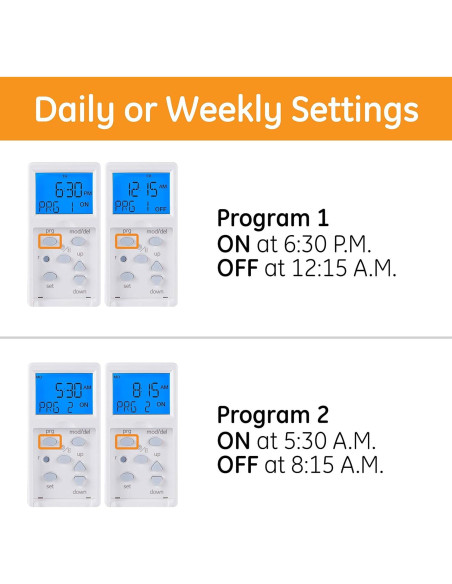 Temporizador Digital GE SunSmart 7 Días - Programable, Blanco Temporizador Digital GE SunSmart 7 Días - Programable, Blanco