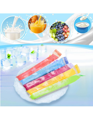 100 Bolsas de Paletas Desechables RAINFLOW 27.94x4.83 cm 145 ml