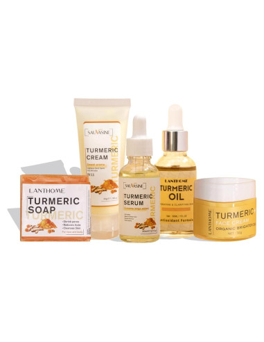 Kit de Cuidado Facial con Cúrcuma PhantomSky - 5 Piezas