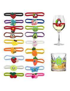 Marcadores de Bebida de Silicona Ackron - 18 Piezas Multicolor
