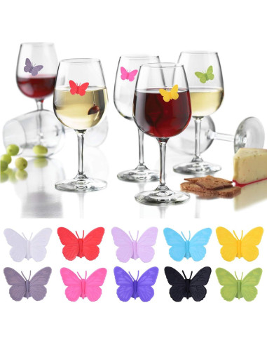 Conjunto de 10 Marcadores de Copas de Vino ALYC Silicona
