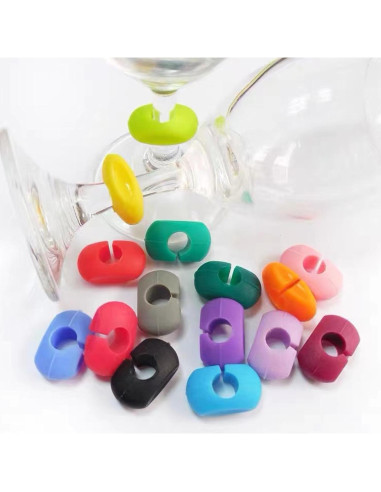 Marcadores de Copas de Vino TuTuYa 52PCS Silicona Reutilizables