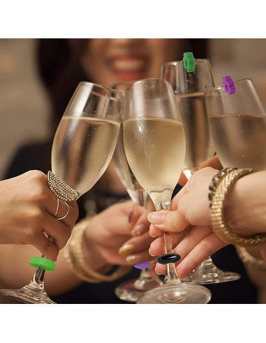 Marcadores de Copas de Vino TuTuYa 52PCS Silicona Reutilizables
