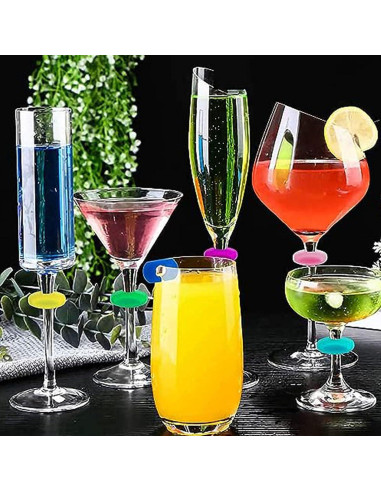 Marcadores de Copas de Vino TuTuYa 52PCS Silicona Reutilizables