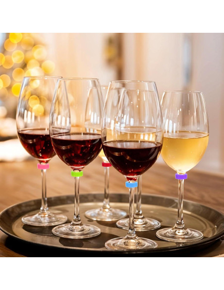Marcadores de Copas de Vino Oruola 36pcs Silicona Reutilizables Marcadores de Copas de Vino Oruola 36pcs Silicona Reutilizables