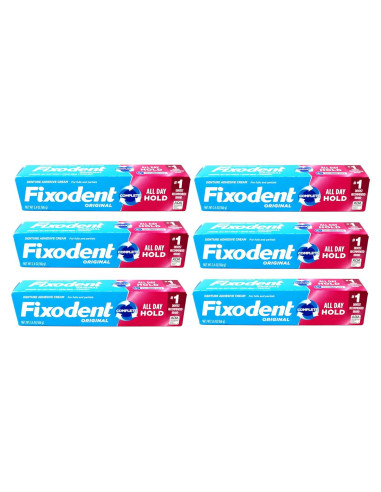 Crema Adhesiva Fixodent 385g - Paquete de 6 Unidades