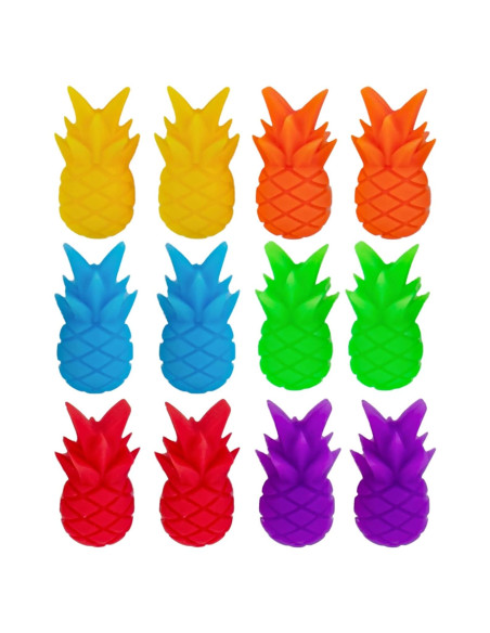 12 Marcadores de Bebida de Piña Silicona Framendino 12 Marcadores de Bebida de Piña Silicona Framendino
