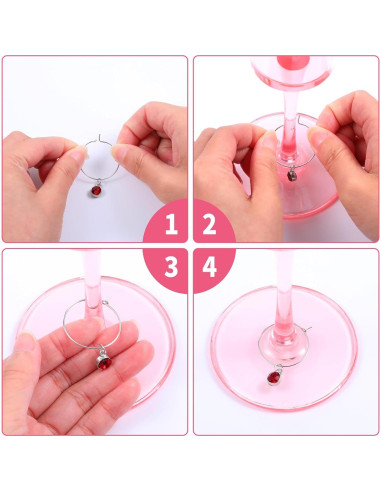 24 Charm para Copas de Vino Thinp - Marcadores de Verano