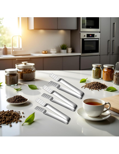 Set de 3 Pinzas de Acero Inoxidable Jowxsx para Té